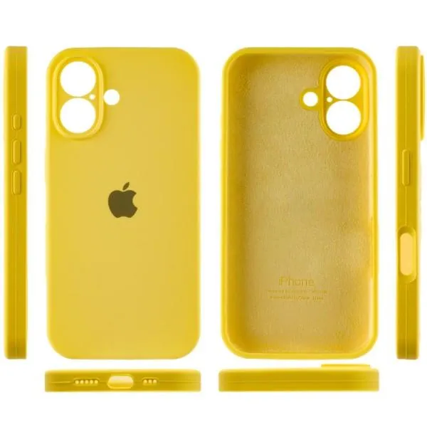 Чохол Silicone Case Full Camera Protective (AA) для Apple iPhone 16 Plus (6.7") — Жовтий — фото 5 Чохол Silicone Case Full Camera Protective (AA) для Apple iPhone 16 Plus (6.7") — Жовтий — фото 5