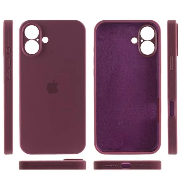 Чохол Silicone Case Full Camera Protective (AA) для Apple iPhone 16 Plus (6.7") — Бордовий — фото 3
