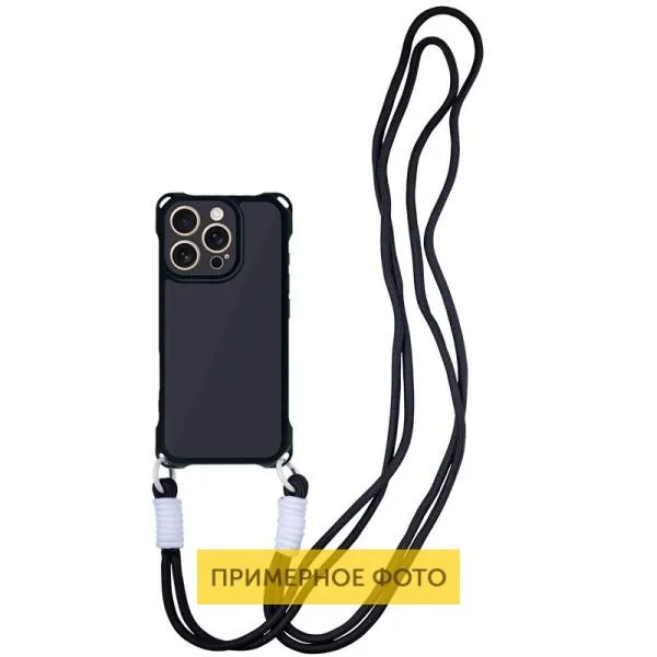 Чохол TPU CrossBody with straps для Apple iPhone 16 Plus (6.7") — Чорний — фото 1 Чохол TPU CrossBody with straps для Apple iPhone 16 Plus (6.7") — Чорний — фото 1