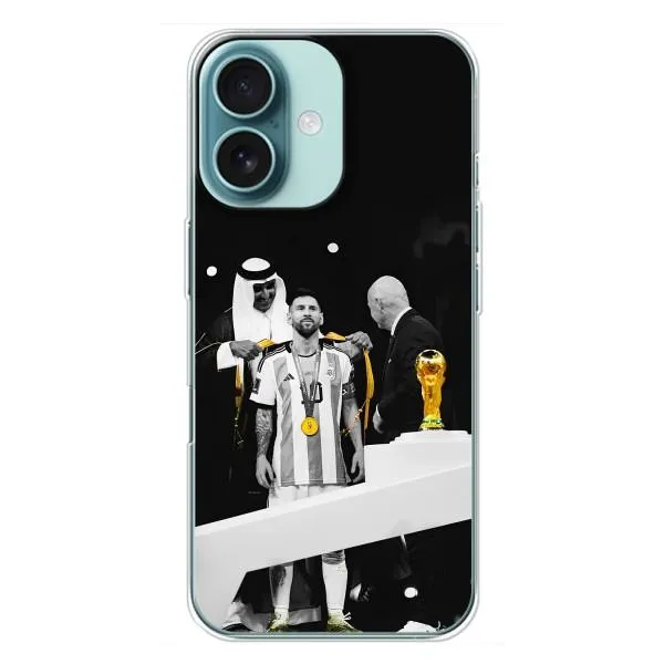 Чохол з принтом «Мессі коронований» для iPhone 16 Plus