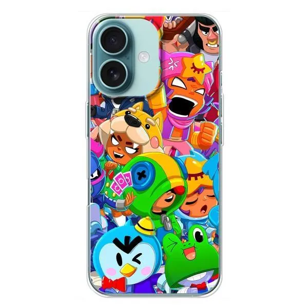 Чохол з принтом «Герої Бравл Старс» для iPhone 16 Plus