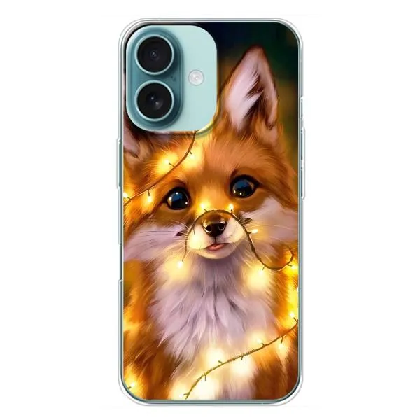 Чохол з принтом «Лисичка в гірляндах» для iPhone 16 Plus Чохол з принтом «Лисичка в гірляндах» для iPhone 16 Plus