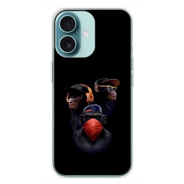 Чохол з принтом «Три мавпи» для iPhone 16 Plus