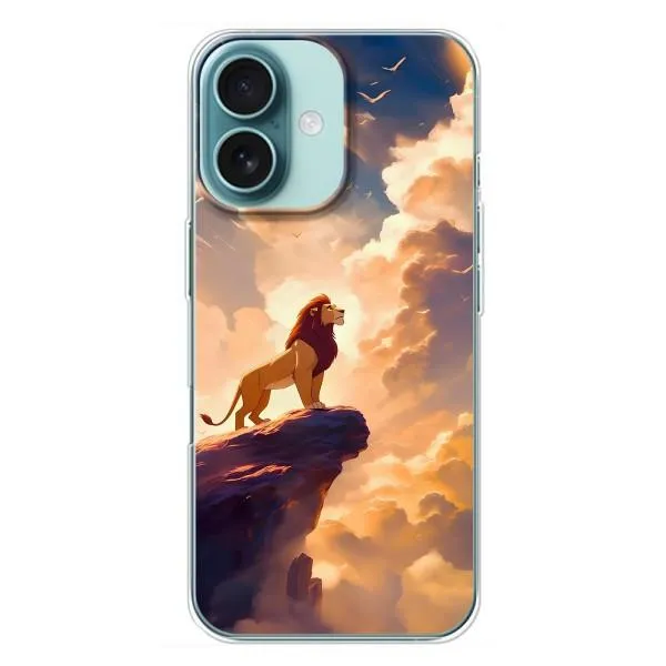 Чохол з принтом «Сімба на скелі» для iPhone 16 Plus Чохол з принтом «Сімба на скелі» для iPhone 16 Plus