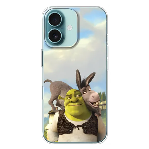 Чохол з принтом «Шрек та Осел» для iPhone 16 Plus