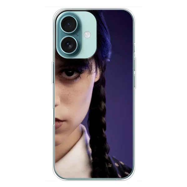 Чохол з принтом «Загадковий погляд Венздей» для iPhone 16 Plus Чохол з принтом «Загадковий погляд Венздей» для iPhone 16 Plus
