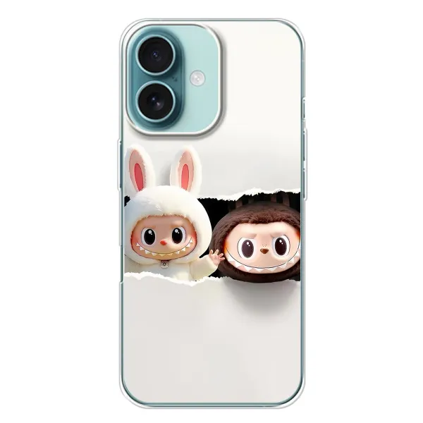 Чехол с принтом «Лабубу» для iPhone 16 Plus