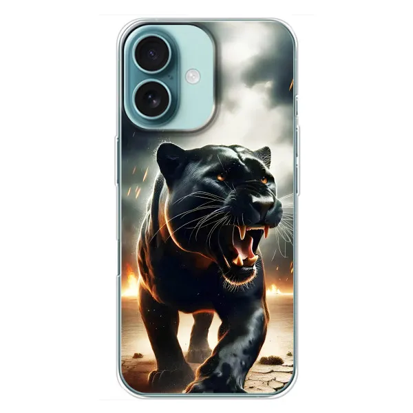 Чохол з принтом «Чорна пантера» для iPhone 16 Plus