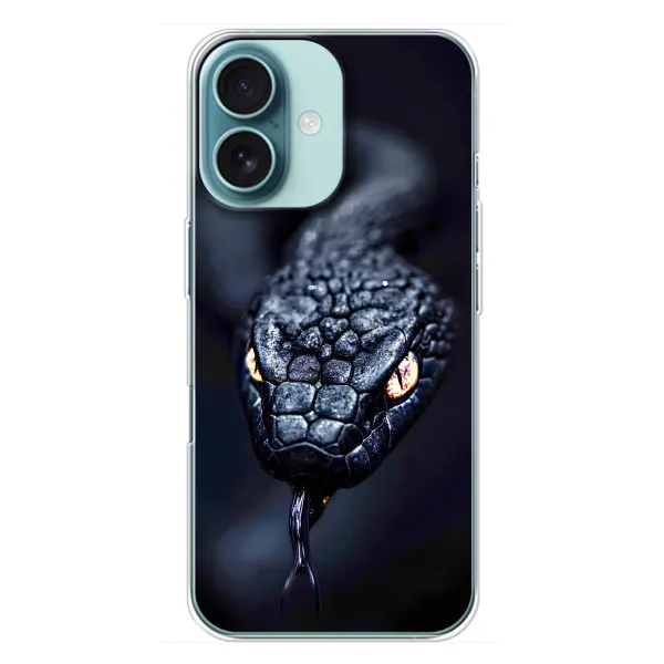 Чохол з принтом «Чорна змія» для iPhone 16 Plus