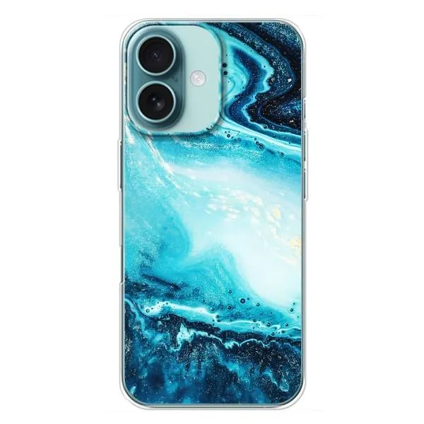 Чохол з принтом «Блакитний мрамор» для iPhone 16 Plus