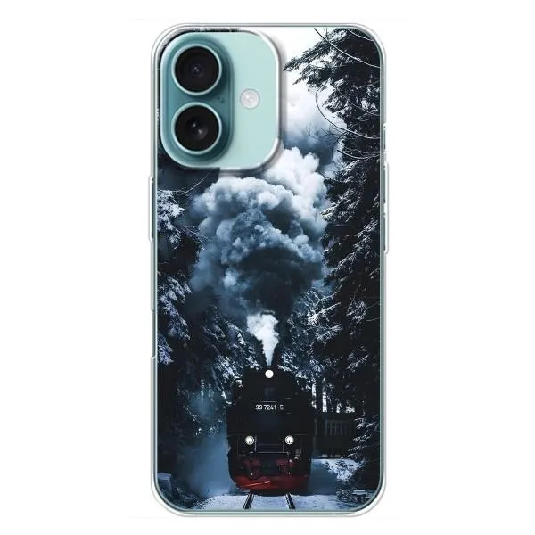 Чехол с принтом «Зимний поезд» для iPhone 16 Plus Чехол с принтом «Зимний поезд» для iPhone 16 Plus