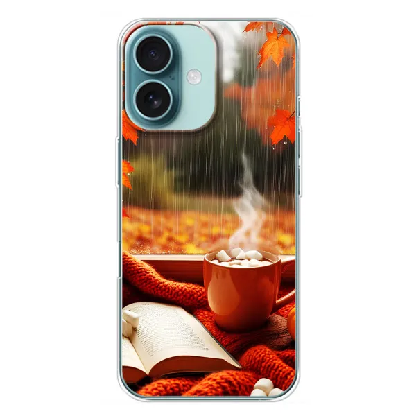 Чохол з принтом «Кава і дощ» для iPhone 16 Plus