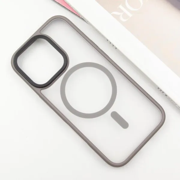 TPU+PC чохол Metal Buttons with Magnetic Fit для Apple iPhone 16 Pro Max (6.9") — Сірий — фото 2