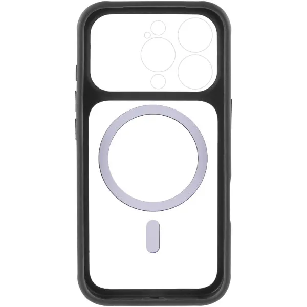 Чехол TPU+PC GETMAN Moon Clear with MagSafe для Apple iPhone 16 Pro Max (6.9") — Черный — фото 4 Чехол TPU+PC GETMAN Moon Clear with MagSafe для Apple iPhone 16 Pro Max (6.9") — Черный — фото 4