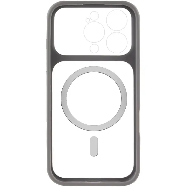 Чехол TPU+PC GETMAN Moon Clear with MagSafe для Apple iPhone 16 Pro Max (6.9") — Серый — фото 3 Чехол TPU+PC GETMAN Moon Clear with MagSafe для Apple iPhone 16 Pro Max (6.9") — Серый — фото 3