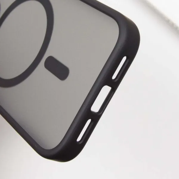 TPU+PC чохол Metal Buttons with Magnetic Fit для Apple iPhone 16 Pro Max (6.9") — Чорний — фото 5
