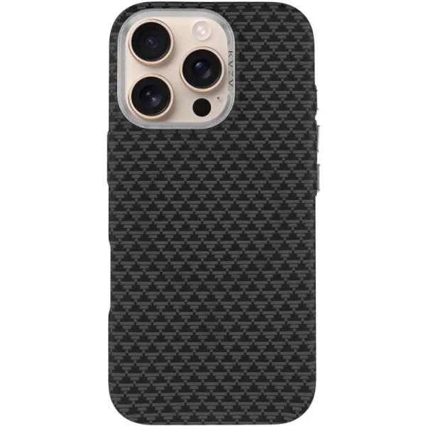 Чохол TPU+PC KVZV Triangular Pattern with Magnetic Fit для Apple iPhone 16 Pro Max (6.9") — Чорний — фото 2