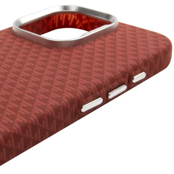 Чохол TPU+PC KVZV Triangular Pattern with Magnetic Fit для Apple iPhone 16 Pro Max (6.9") — Червоний — фото 4