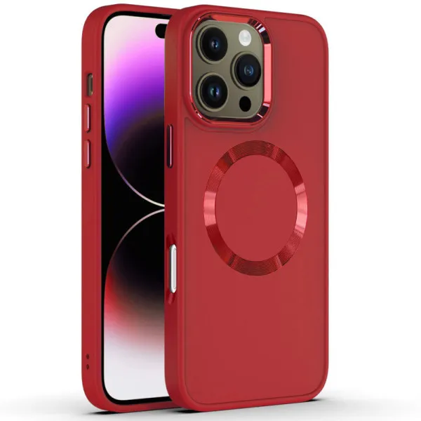 TPU чехол Bonbon Metal Style with Magnetic Fit для Apple iPhone 16 Pro Max (6.9") — Красный — фото 1