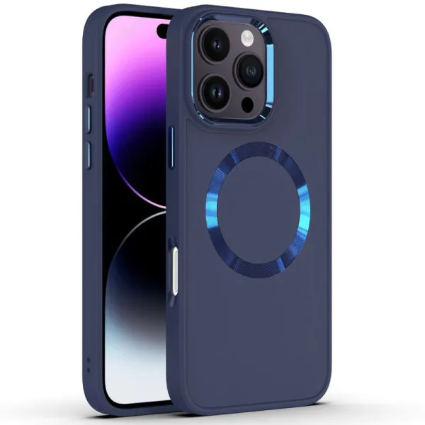 TPU чехол Bonbon Metal Style with Magnetic Fit для Apple iPhone 16 Pro Max (6.9") — Синий — фото 1 TPU чехол Bonbon Metal Style with Magnetic Fit для Apple iPhone 16 Pro Max (6.9") — Синий — фото 1