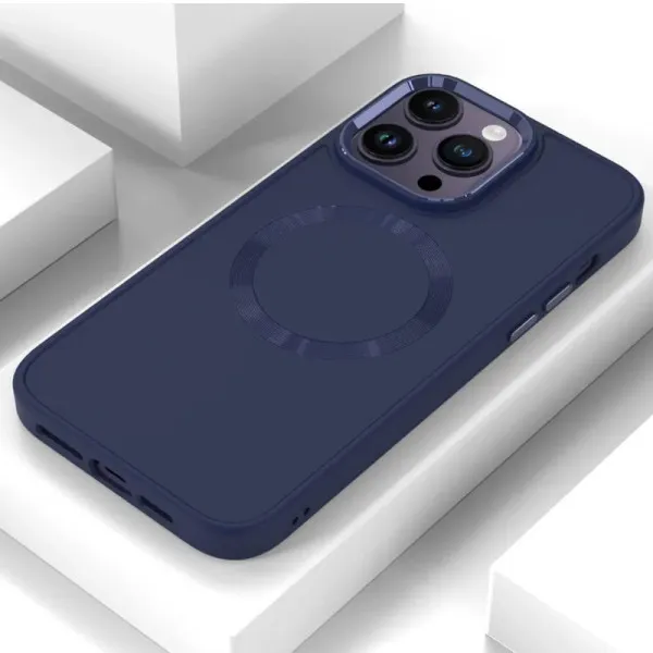 TPU чехол Bonbon Metal Style with Magnetic Fit для Apple iPhone 16 Pro Max (6.9") — Синий — фото 2 TPU чехол Bonbon Metal Style with Magnetic Fit для Apple iPhone 16 Pro Max (6.9") — Синий — фото 2