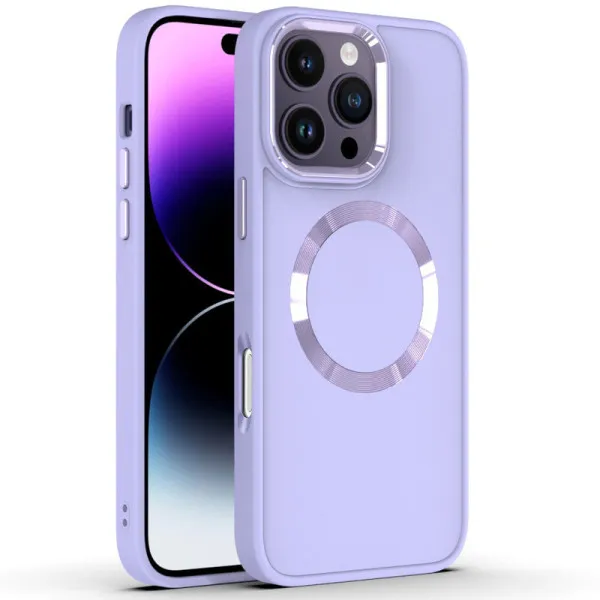 TPU чехол Bonbon Metal Style with Magnetic Fit для Apple iPhone 16 Pro Max (6.9") — Сиреневый — фото 1 TPU чехол Bonbon Metal Style with Magnetic Fit для Apple iPhone 16 Pro Max (6.9") — Сиреневый — фото 1