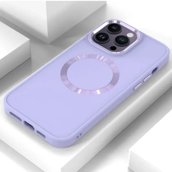 TPU чехол Bonbon Metal Style with Magnetic Fit для Apple iPhone 16 Pro Max (6.9") — Сиреневый — фото 2 TPU чехол Bonbon Metal Style with Magnetic Fit для Apple iPhone 16 Pro Max (6.9") — Сиреневый — фото 2