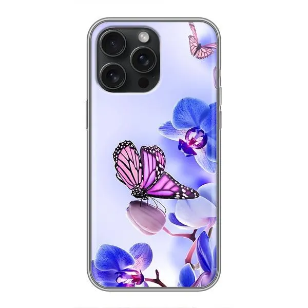 Чохол з принтом «Метелик на квітах» для iPhone 16 Pro Max Чохол з принтом «Метелик на квітах» для iPhone 16 Pro Max