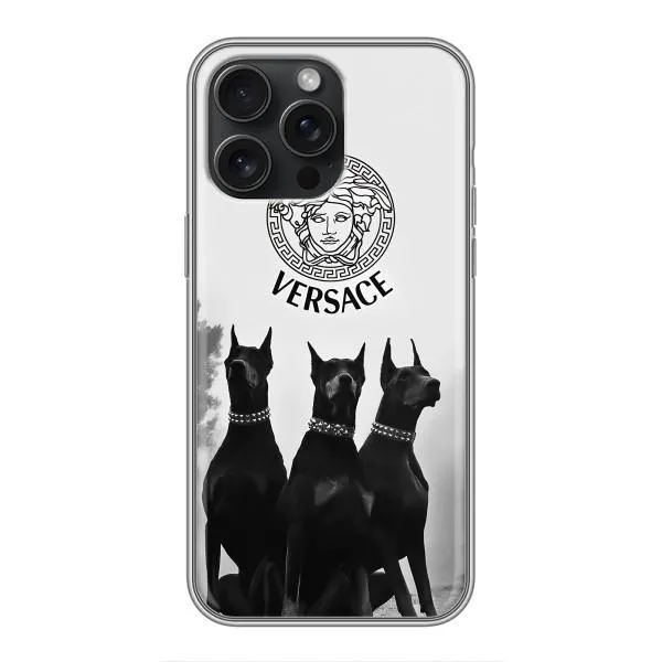 Чехол с принтом «Доберман Версаче» для iPhone 16 Pro Max