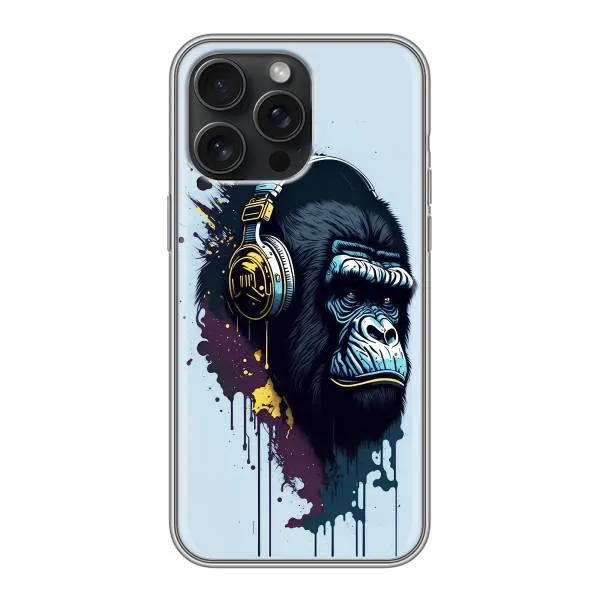 Чохол з принтом «Горила в навушниках» для iPhone 16 Pro Max