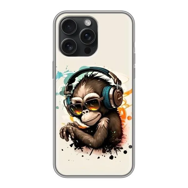 Чохол з принтом «Макака в навушниках» для iPhone 16 Pro Max