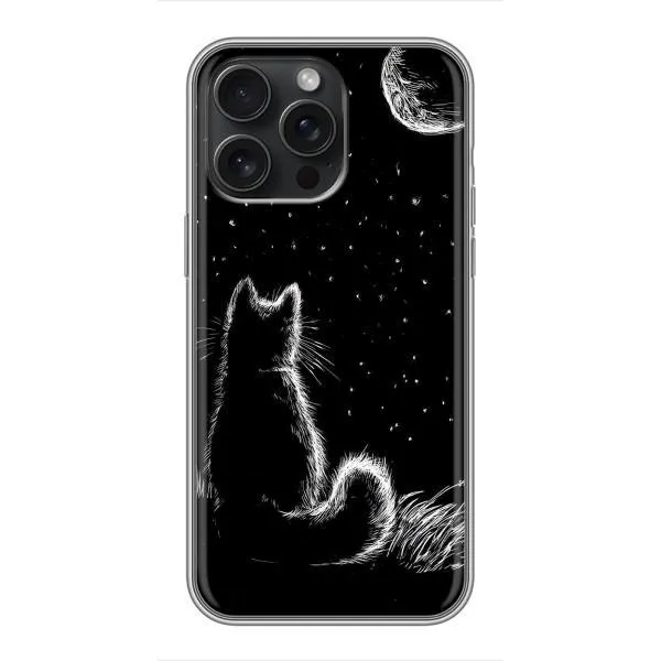 Чохол з принтом «Котик і місяць» для iPhone 16 Pro Max