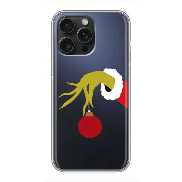 Чехол с принтом «Гринч с игрушкой» для iPhone 16 Pro Max