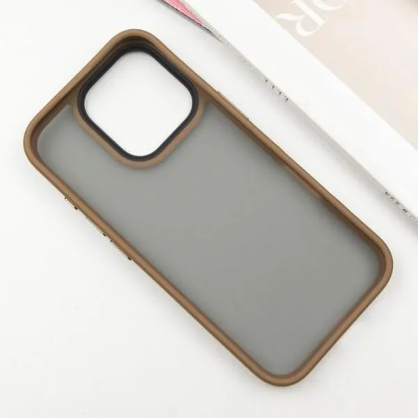 TPU+PC чехол Metal Buttons для Apple iPhone 16 Pro (6.3") — Золотой — фото 4