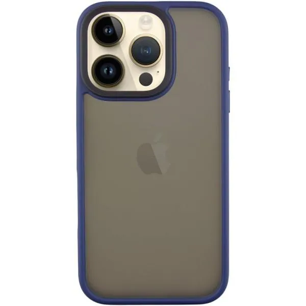 TPU+PC чехол Metal Buttons для Apple iPhone 16 Pro (6.3") — Синий — фото 1