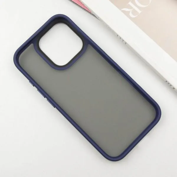TPU+PC чехол Metal Buttons для Apple iPhone 16 Pro (6.3") — Синий — фото 4