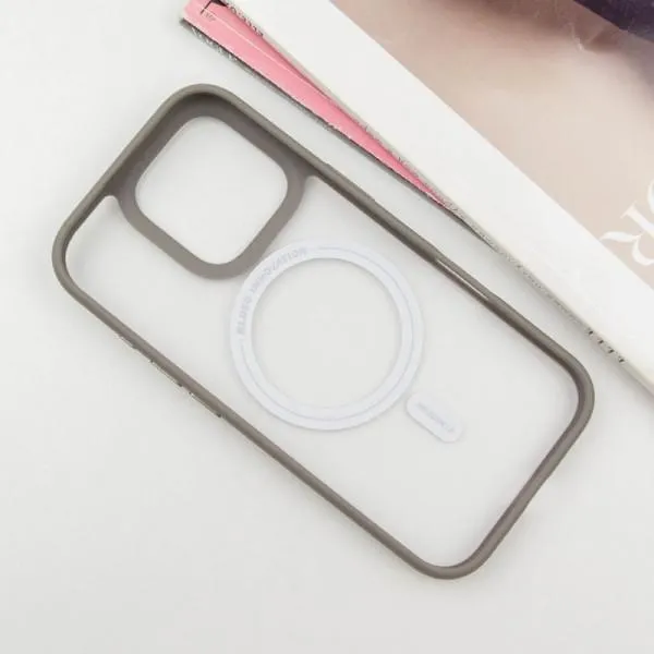TPU+PC чехол Blueo Skin Friendly Frosted with Magnetic Fit для Apple iPhone 16 Pro (6.3") — Серый — фото 3