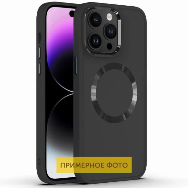 TPU чехол Bonbon Metal Style with Magnetic Fit для Apple iPhone 16 Pro (6.3") — Черный — фото 1