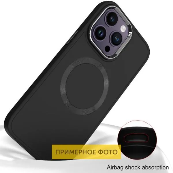 TPU чехол Bonbon Metal Style with Magnetic Fit для Apple iPhone 16 Pro (6.3") — Черный — фото 2