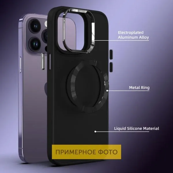 TPU чехол Bonbon Metal Style with Magnetic Fit для Apple iPhone 16 Pro (6.3") — Черный — фото 3