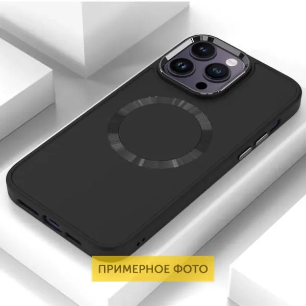 TPU чехол Bonbon Metal Style with Magnetic Fit для Apple iPhone 16 Pro (6.3") — Черный — фото 4