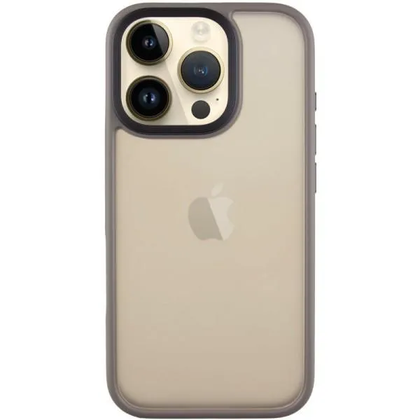 TPU+PC чехол Metal Buttons для Apple iPhone 16 Pro (6.3") — Серый — фото 1