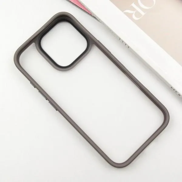 TPU+PC чехол Metal Buttons для Apple iPhone 16 Pro (6.3") — Серый — фото 4