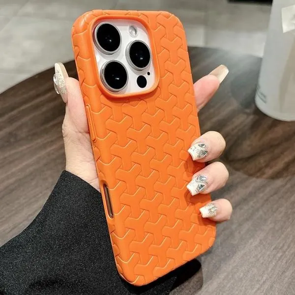 Чохол TPU Weaving для Apple iPhone 16 Pro (6.3") — Помаранчевий — фото 4 Чохол TPU Weaving для Apple iPhone 16 Pro (6.3") — Помаранчевий — фото 4