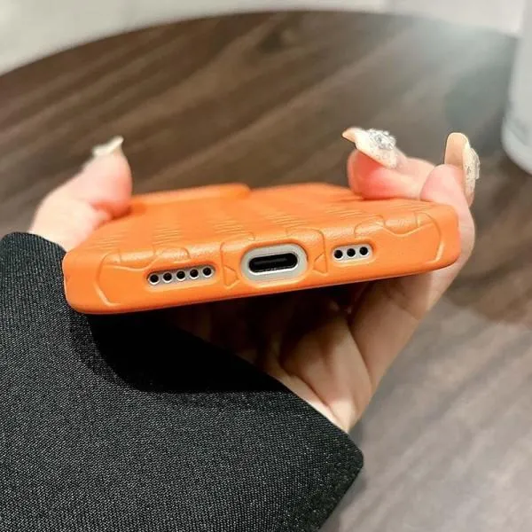 Чохол TPU Weaving для Apple iPhone 16 Pro (6.3") — Помаранчевий — фото 5 Чохол TPU Weaving для Apple iPhone 16 Pro (6.3") — Помаранчевий — фото 5