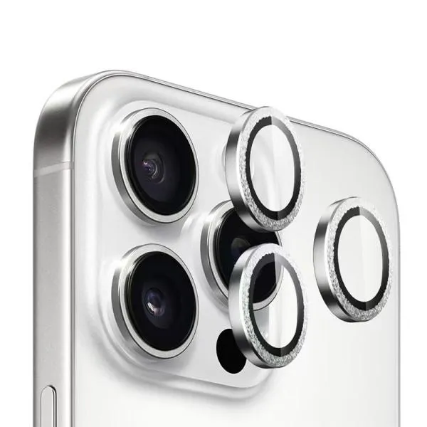 Захисне скло BlueO Metal на камеру для Apple iPhone 16 Pro / 16 Pro Max / 15 Pro / 15 Pro Max — Срібний — фото 3