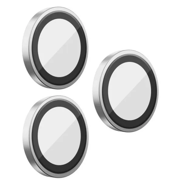 Захисне скло BlueO Metal на камеру для Apple iPhone 16 Pro / 16 Pro Max / 15 Pro / 15 Pro Max — Срібний — фото 5