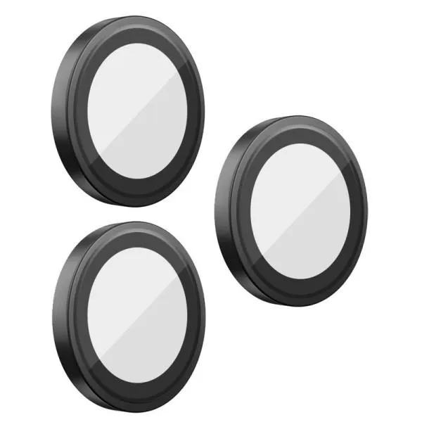 Захисне скло BlueO Metal на камеру для Apple iPhone 16 Pro / 16 Pro Max / 15 Pro / 15 Pro Max — Чорний — фото 1