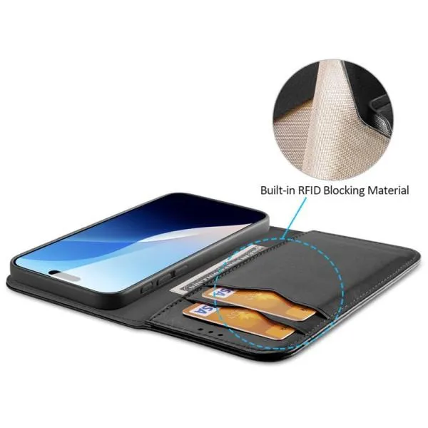 Чохол-книжка Dux Ducis Hivo для Apple iPhone 16 Pro (6.3") — Чорний — фото 5 Чохол-книжка Dux Ducis Hivo для Apple iPhone 16 Pro (6.3") — Чорний — фото 5