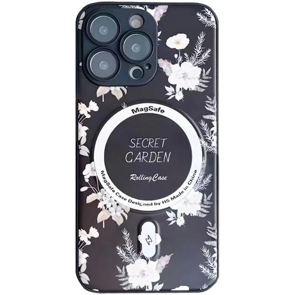 TPU+PC чохол Secret Garden with Magnetic Fit для Apple iPhone 16 Pro (6.3") — Чорний TPU+PC чохол Secret Garden with Magnetic Fit для Apple iPhone 16 Pro (6.3") — Чорний